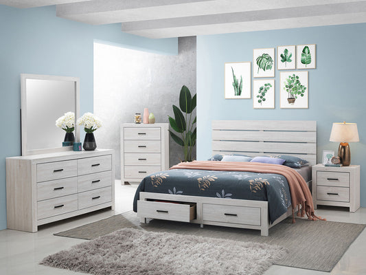 WESTON - Coastal Modern White Finish 5 pieces Bedroom Set