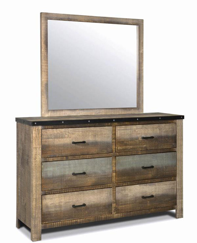 VERA - Rustic Modern Multi-color Finish 5 pieces Bedroom Set