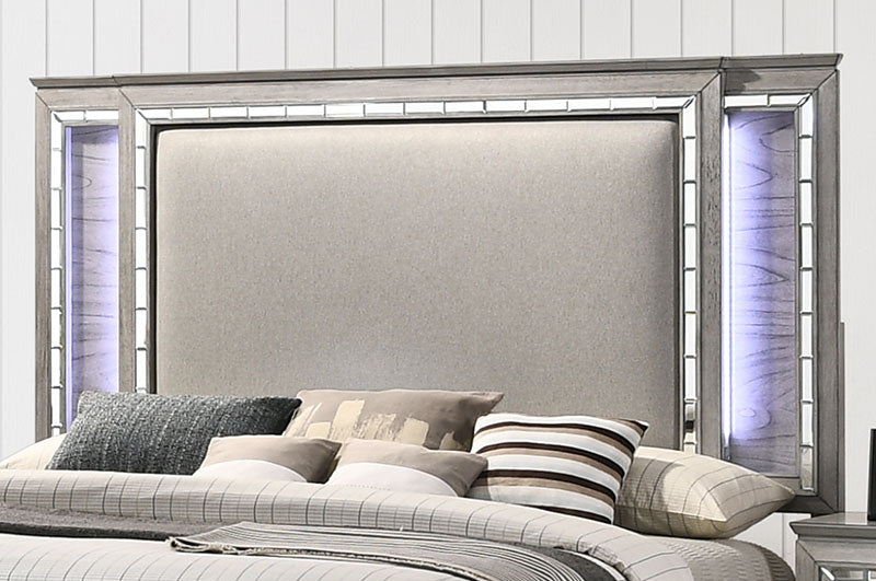 SUTTER - Modern Light Gray Oak 5 piece Bedroom Set