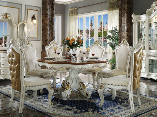 MONTCLAIR - Traditional Antique White & Cherry Oak 7 pieces Dining Room Set