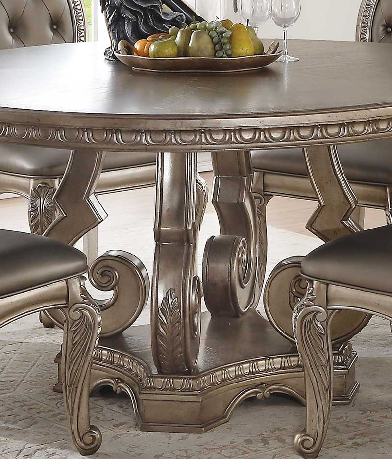 WALBROOK - Traditional Antique Silver Finish 7 pieces Dining Room Set