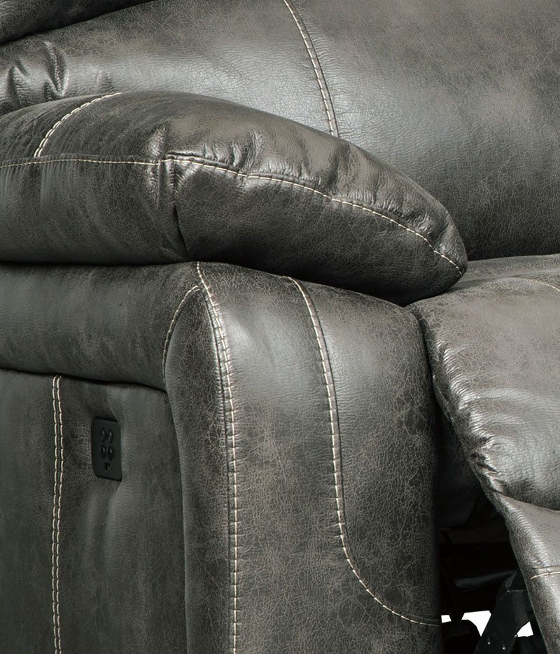 Faux leather discount power reclining sofa