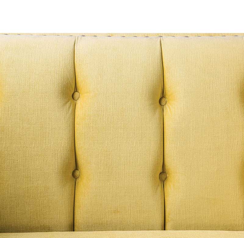 BARELLO - Mid-Century Modern Living Room Yellow Microfiber Sofa & Loveseat Set - Made in USA