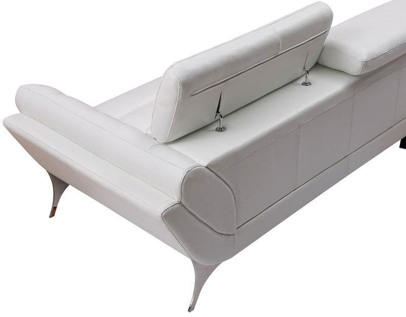 POLARIS - Modern White Leather Sectional Sofa