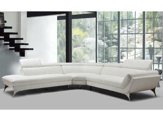 POLARIS - Modern White Leather Sectional Sofa