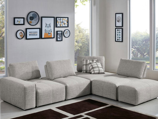 FONCESCA - Modern Gray Fabric Modular Sectional Sofa