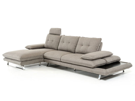PIER - Modern Gray Fabric Adjustable Sectional Sofa
